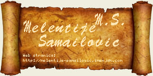 Melentije Samailović vizit kartica